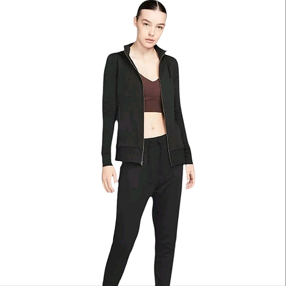 Nike Women's Yoga Fleece Full Zip Black Hoodie